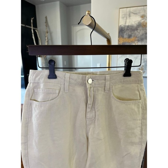 L'Agence Sada Linen Pants in Ivory - Picture 3 of 12